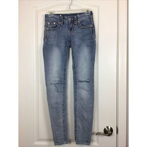 Miss Me Women's Signature Stitched Skinny Jeans, Light Wash Distressed, …